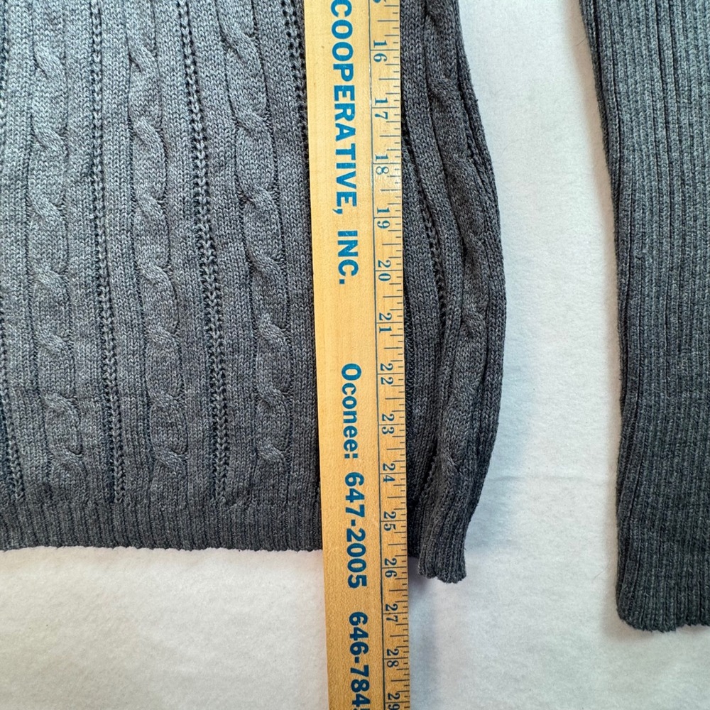 Gray Y2K Cable Knit Babydoll Sweater Bella Swan Vibe Rabbit Hair Blnd Womens M - Picture 6 of 7